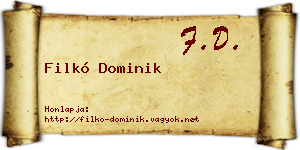 Filkó Dominik névjegykártya
